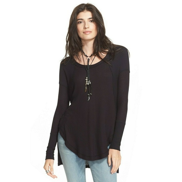 Free People Tops - Free People Thermal Top High Low Black Small